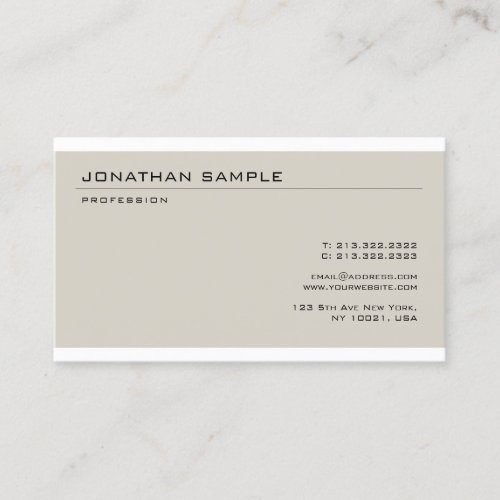 Graceful Modern Elegant Sleek Unique Plain Chic Business Card