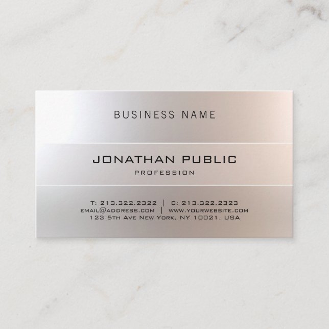 Graceful Modern Professional Elegant Glamorous Business Card (Front)
