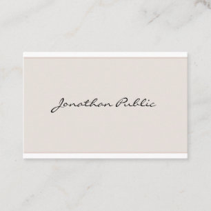 Graceful Modern Sleek Elegant Minimalist Top Plain Business Card
