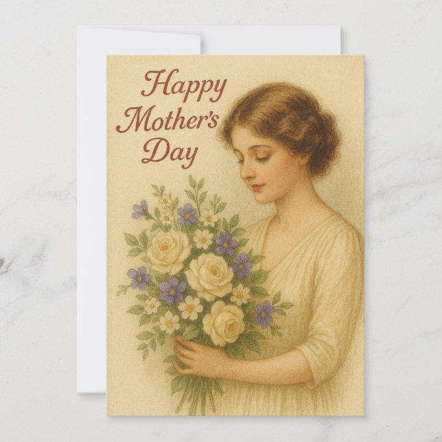  Graceful Mother's Day Bouquet Holiday Card (Front)