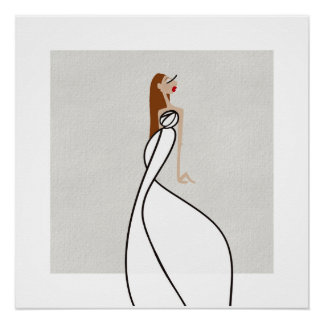 Graceful Muse Flow 1 Glam Fashion Art Poster