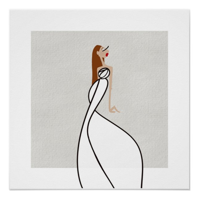Graceful Muse Flow 1 Glam Fashion Art Poster (Front)