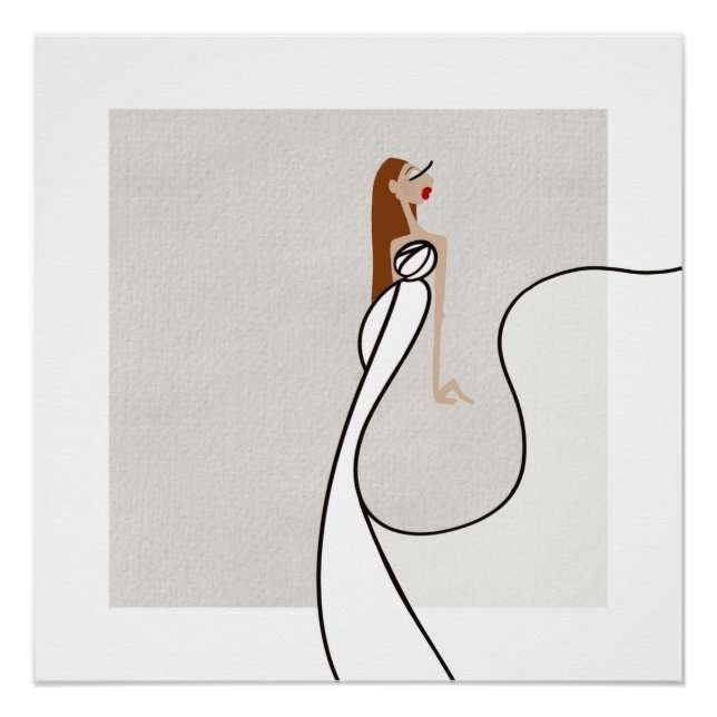 Graceful Muse Flow 2 Glam Fashion Art Poster (Front)