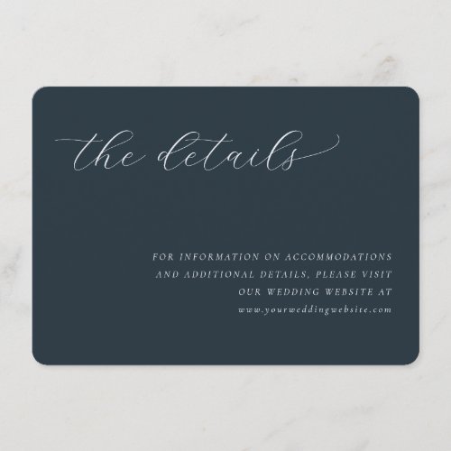 Graceful Navy Calligraphy Wedding Details