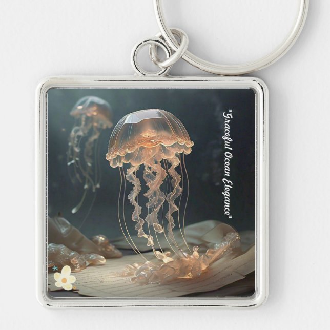 "Graceful Ocean Elegance" Keychain (Front)