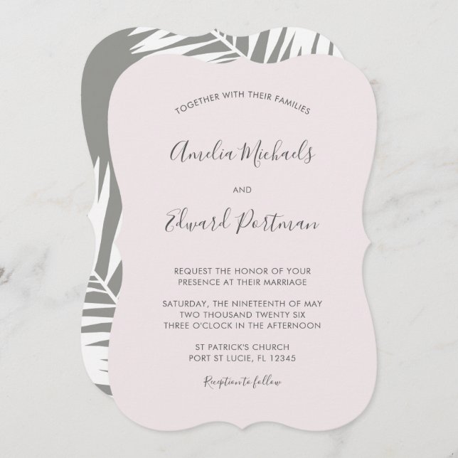 Graceful Palms Wedding Invitation (Front/Back)