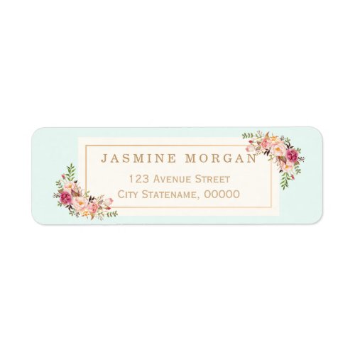 Graceful Pastel Watercolor Floral Decoration Label