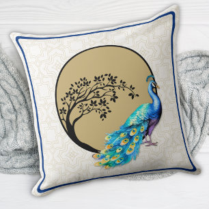 Graceful Peacock Decorative Throw Pillow