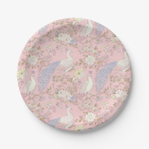 Graceful Peacock ornament Paper Plate