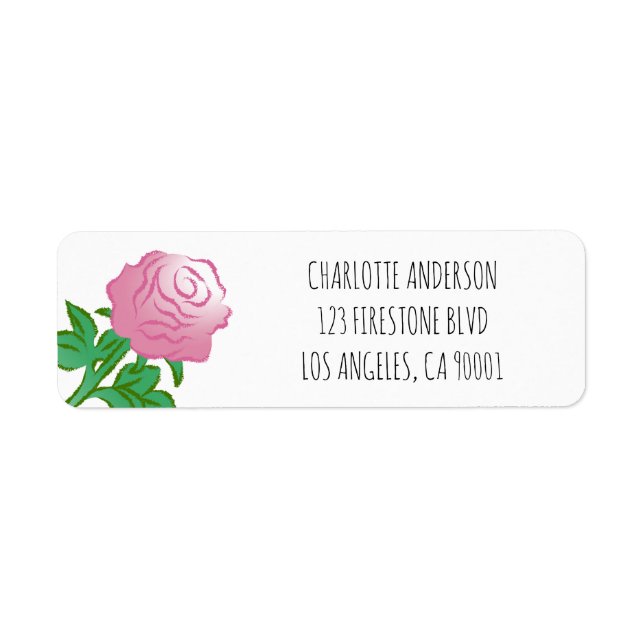 Graceful Pink Rose Label (Front)