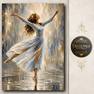 Graceful Rain Dancer in Blue Dress Tissue Paper