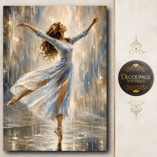 Graceful Rain Dancer in Blue Dress Tissue Paper