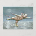 Graceful Rat Skating Postcard