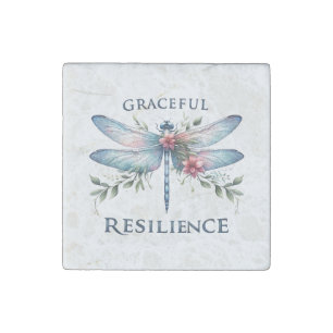 Graceful Resilience - Artistic Dragonfly Stone Magnet