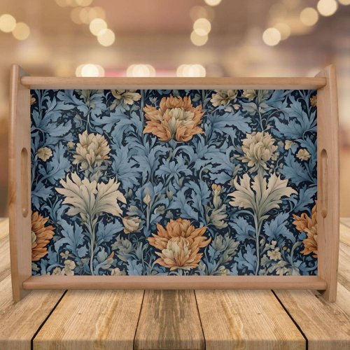 Graceful Retro Flowers Retirement Gifts for Mom Serving Tray