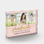 Graceful Script EDITABLE COLOR Graduation Block<br><div class="desc">Great keepsake to remember this special milestone in life. Matching items can be found on our website: www.berryberrysweet.com or upon request.</div>