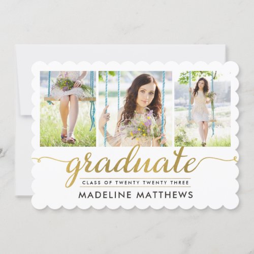 Graceful Script Editable Color Graduation Invite