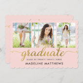 Graceful Script EDITABLE COLOR Graduation Invite (Front/Back)