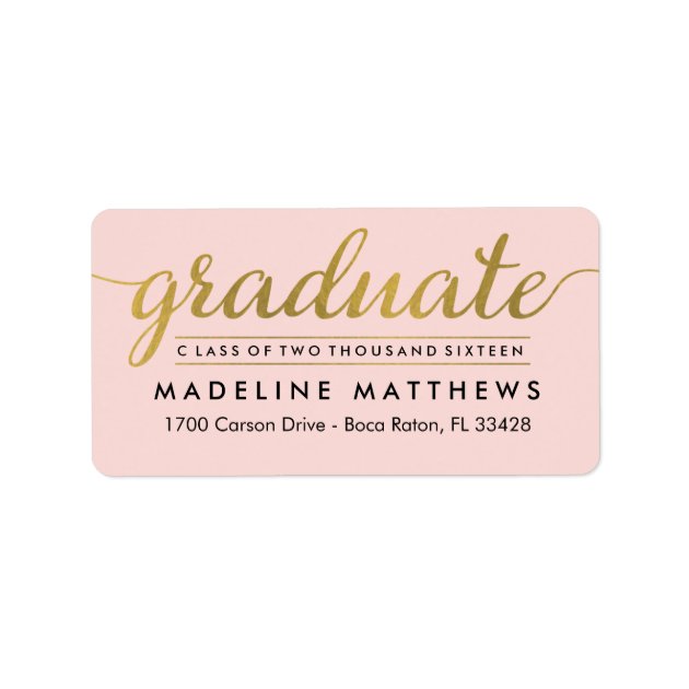 Graceful Script EDITABLE COLOR Graduation Label