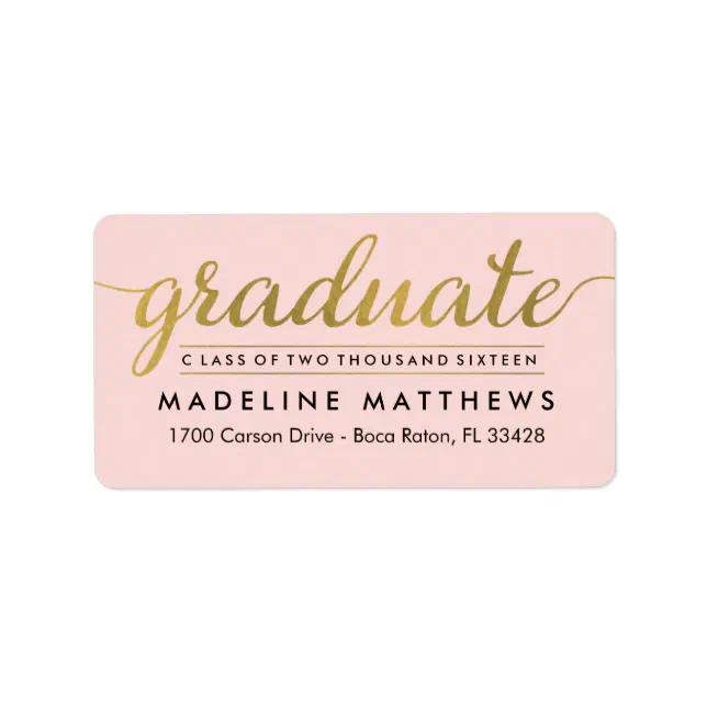Graceful Script EDITABLE COLOR Graduation Label | Zazzle