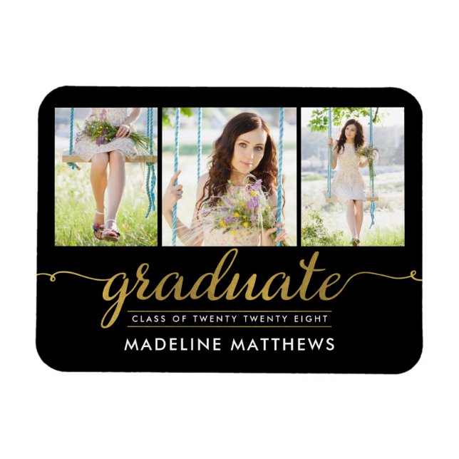 Graceful Script Graduation Announcement Magnet (Horizontal)