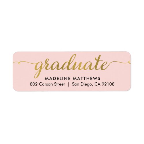 Graceful Script Graduation Return Address Label
