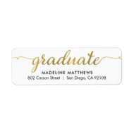 Graceful Script Graduation Return Address Label