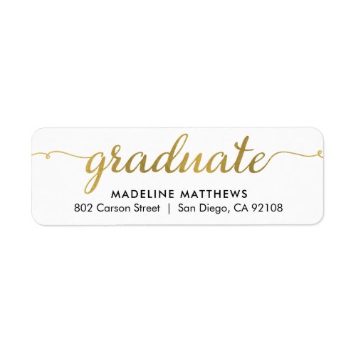 Graceful Script Graduation Return Address Label