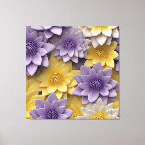 Graceful Serenity 3D Water Lilies Canvas Print