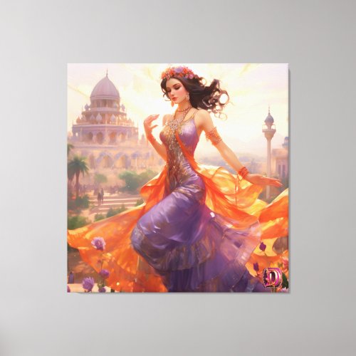 Graceful Serenity Dancing in the Garden Canvas Print