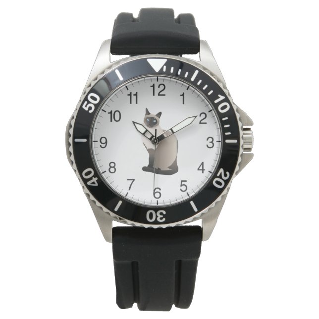 Graceful Siamese Cat Watch (Front)