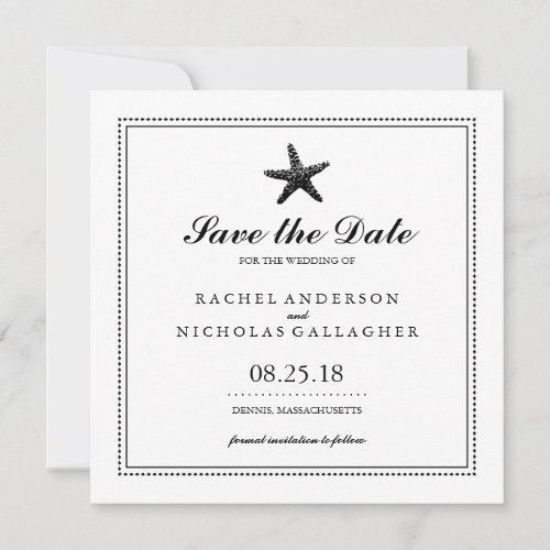 Graceful Starfish Black  Save the Date