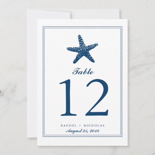 Graceful Starfish  Table Number