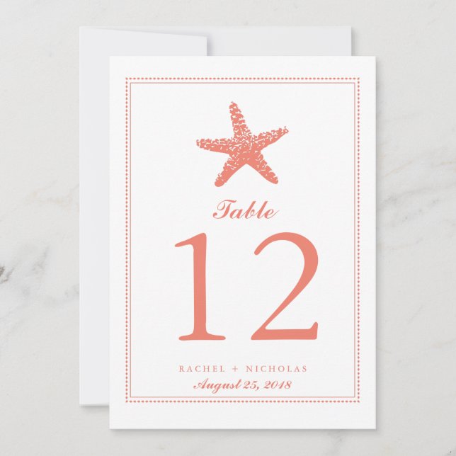 Graceful Starfish | Table Number (Front)