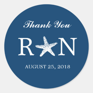 Graceful Starfish   Wedding Classic Round Sticker