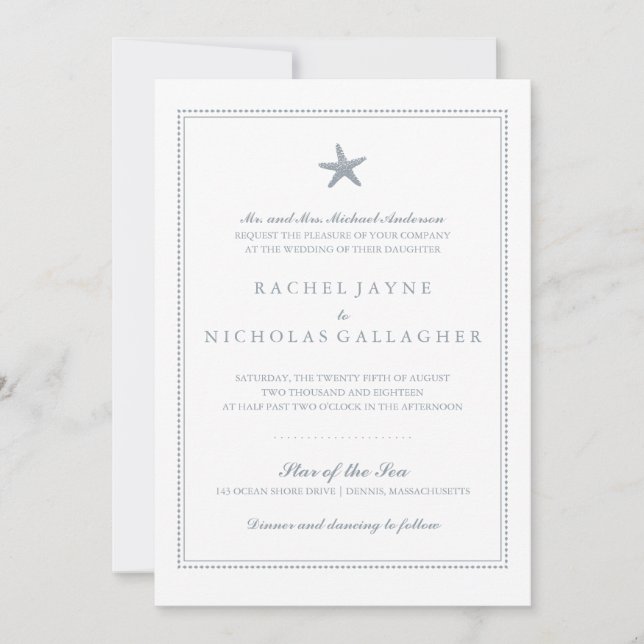 Graceful Starfish | Wedding Invitation (Front)