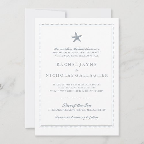 Graceful Starfish  Wedding Invitation