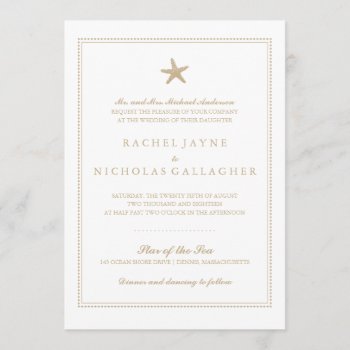 Graceful Starfish | Wedding Invitation by labellarue at Zazzle