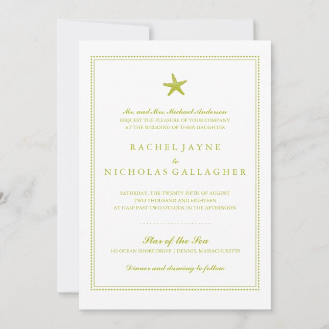 Graceful Starfish | Wedding Invitation (Front)
