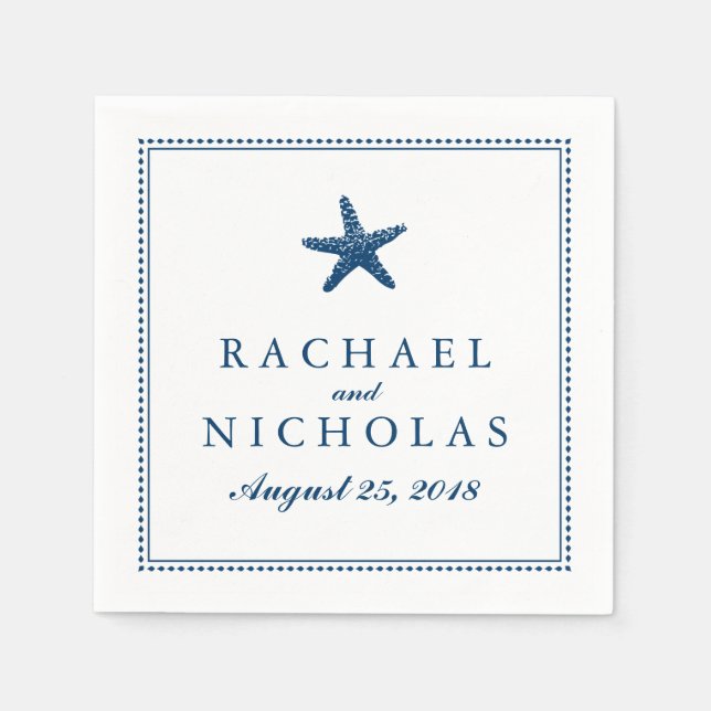 Graceful Starfish | Wedding Paper Napkins (Front)