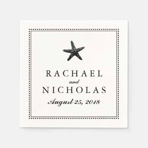 Graceful Starfish  Wedding Paper Napkins