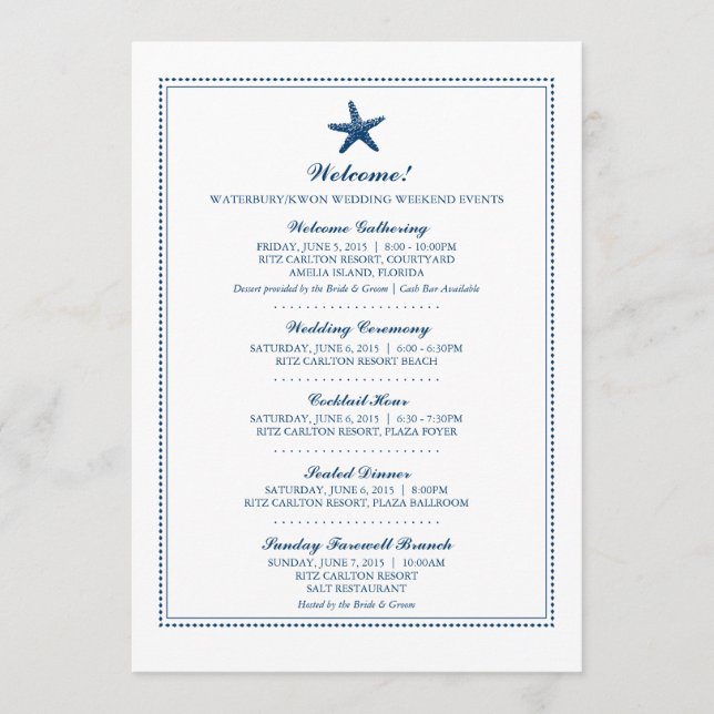 Graceful Starfish | Wedding Program (Front)