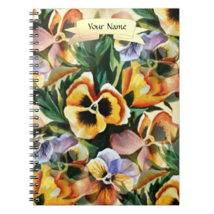 Graceful Stylish Gorgeous  Pansies Personalize Notebook