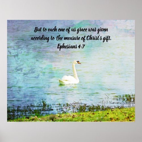 Graceful Swan and Bible Scripture Poster