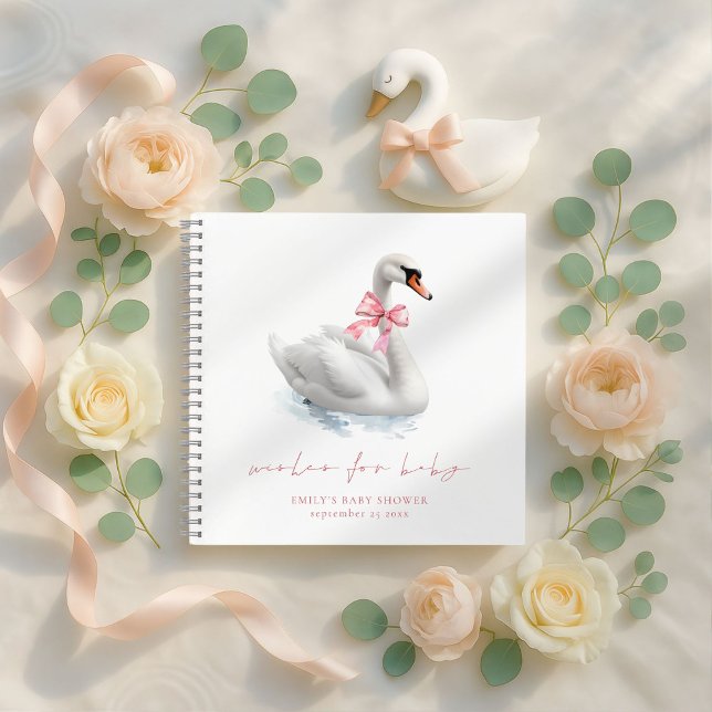 Graceful Swan Baby Shower Guest Book (Creator Uploaded)