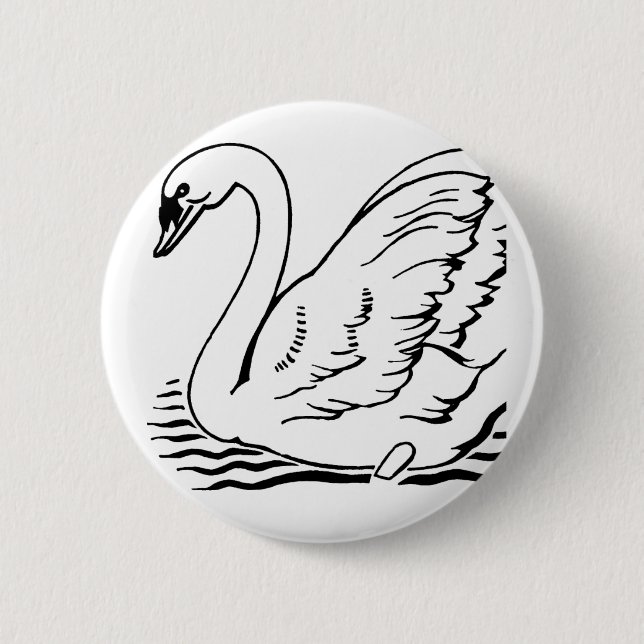 Graceful Swan Button (Front)