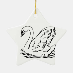 Graceful Swan Ceramic Ornament