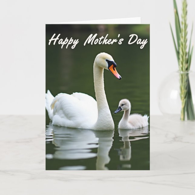 Graceful Swan Mothers Day Card (Front)