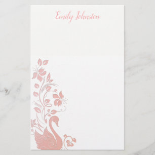 Graceful Swan Personalized Stationery