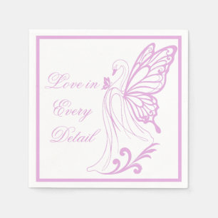 Graceful swan with butterfly wings napkins